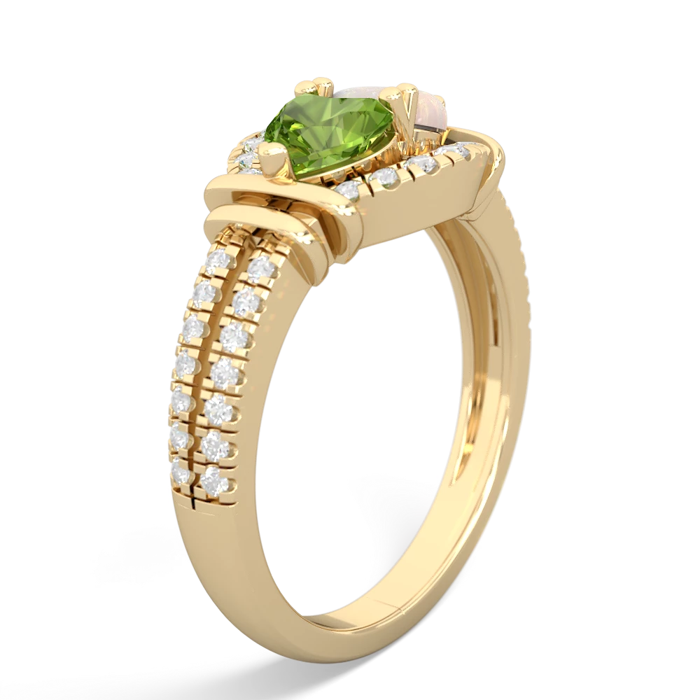 Peridot Art-Deco Keepsake 14K Yellow Gold ring R5630