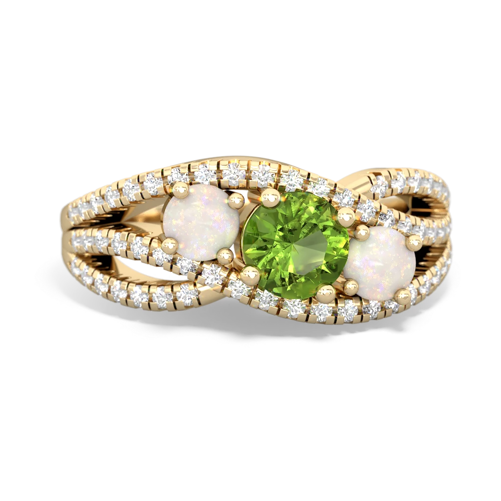 Peridot Three Stone Aurora 14K Yellow Gold ring R3080