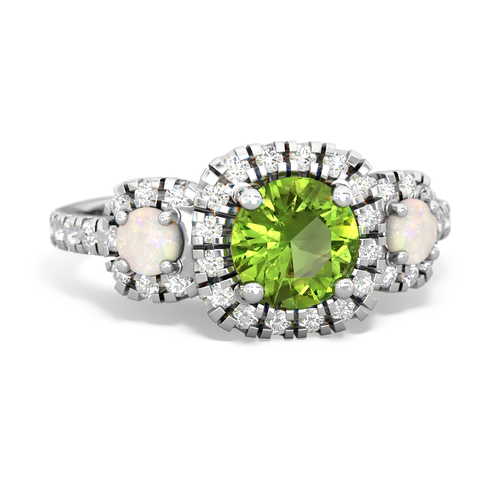 Peridot Regal Halo 14K White Gold ring R5350