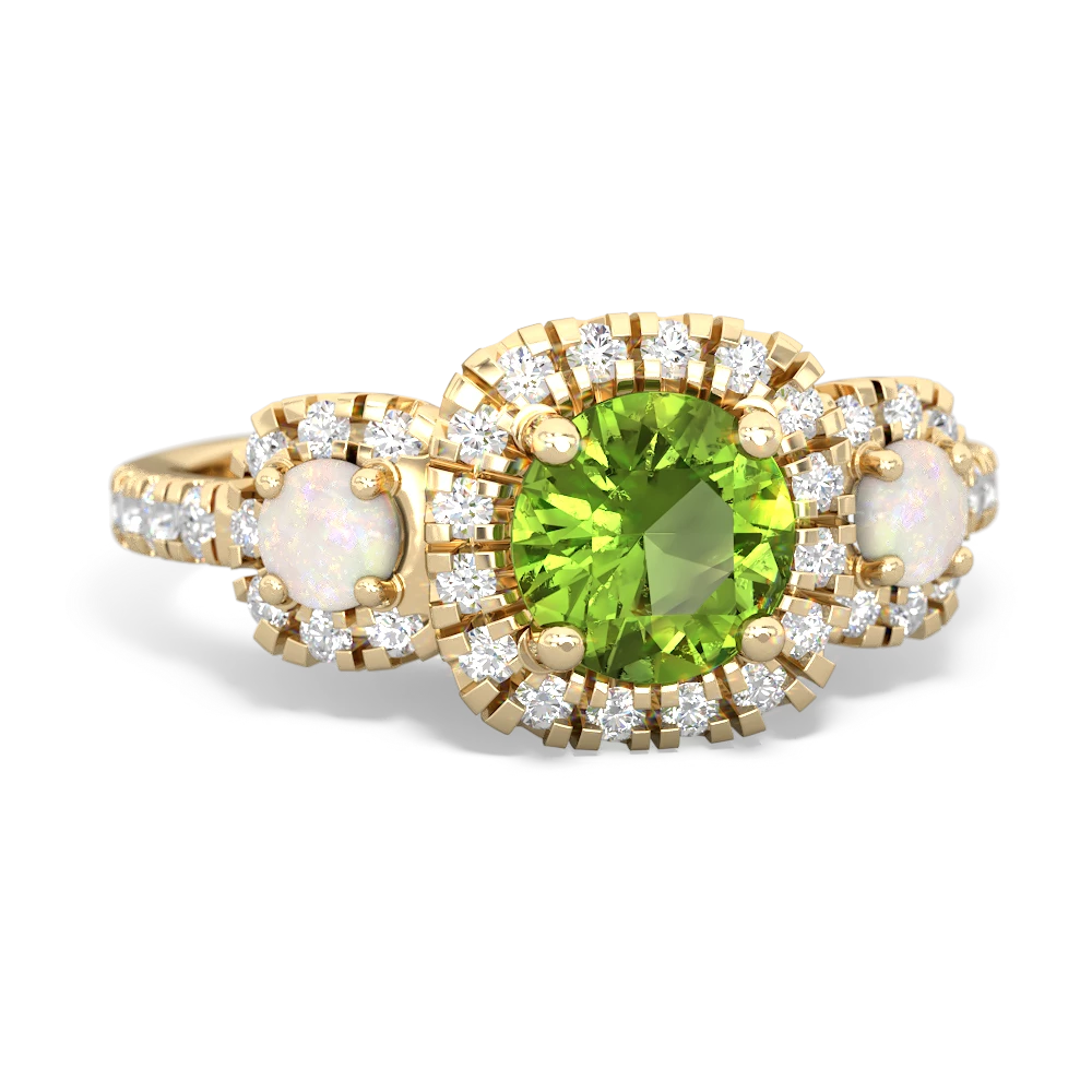 Peridot Regal Halo 14K Yellow Gold ring R5350