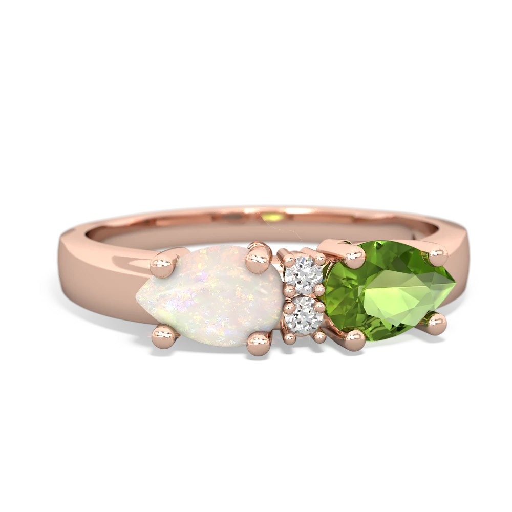 Peridot Pear Bowtie 14K Rose Gold ring R0865