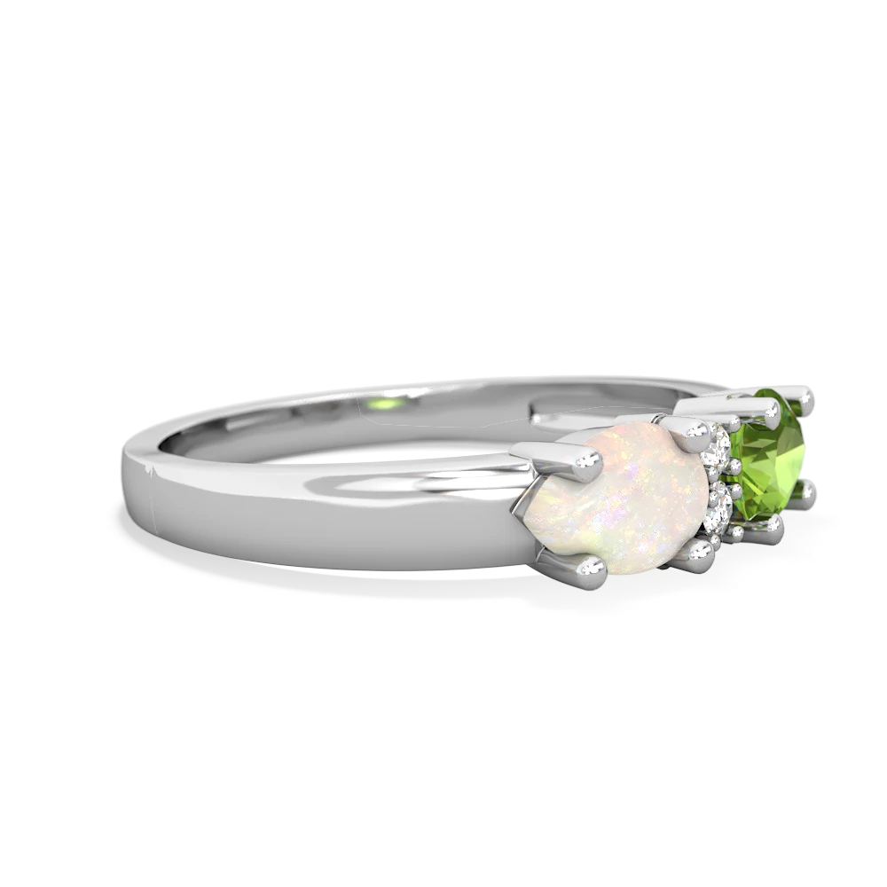 Peridot Pear Bowtie 14K White Gold ring R0865