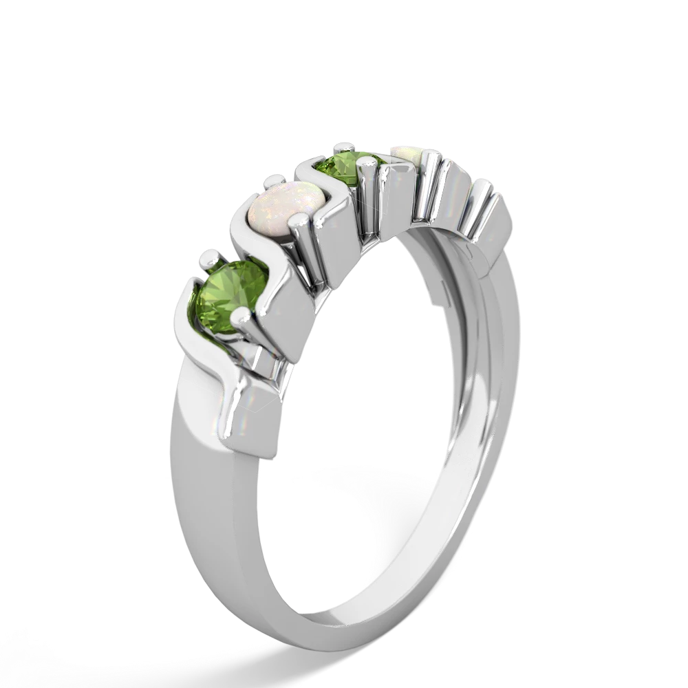 Peridot Anniversary Band 14K White Gold ring R2089