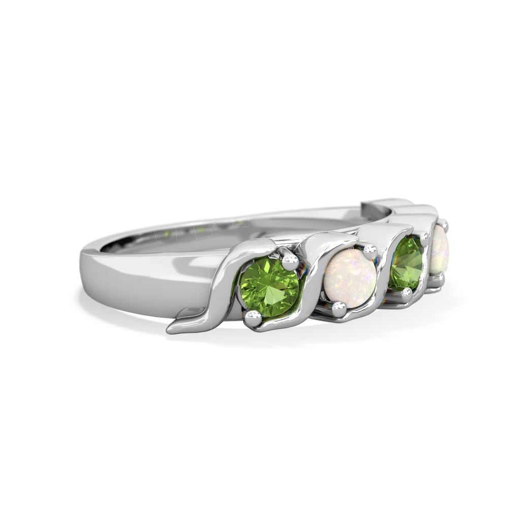 Peridot Anniversary Band 14K White Gold ring R2089