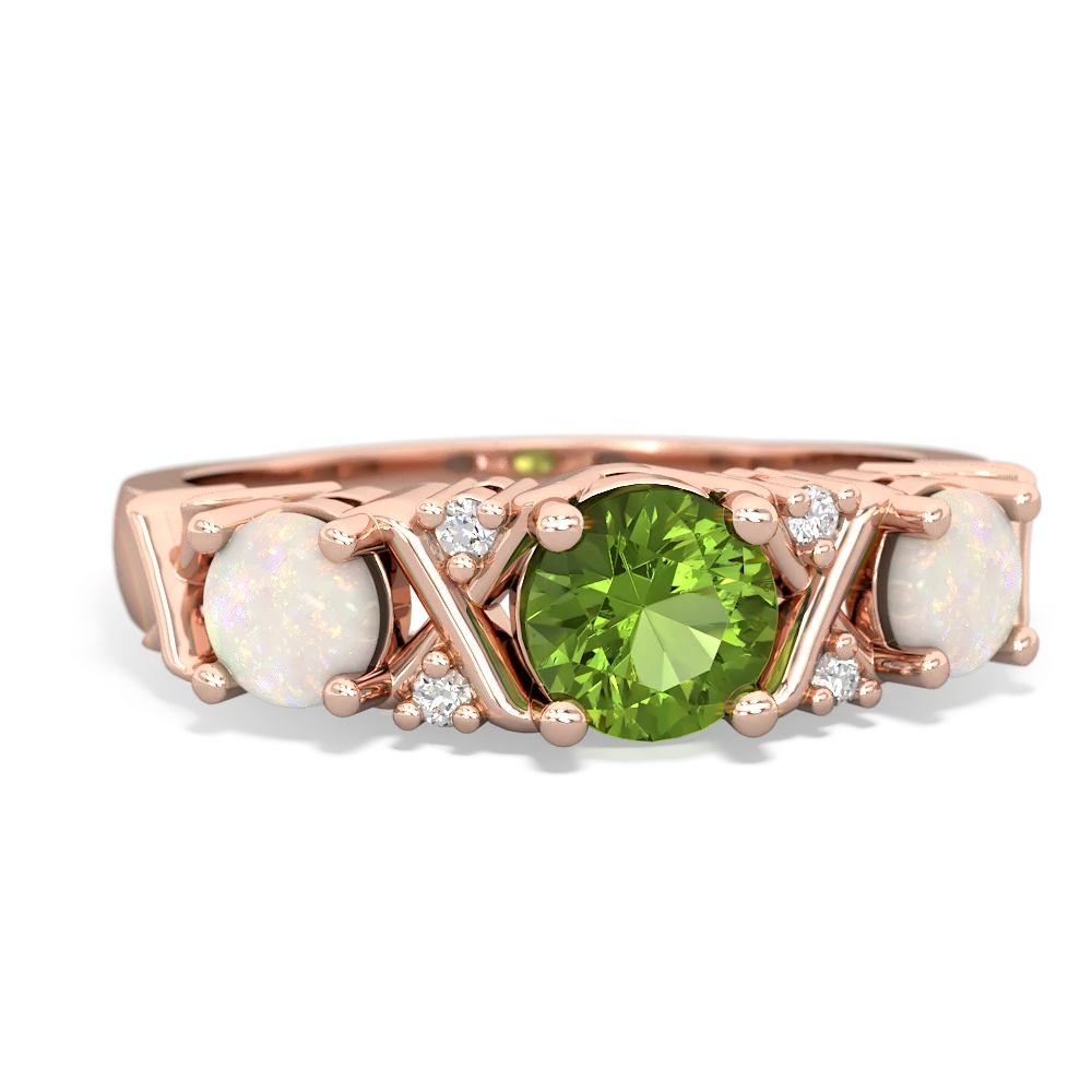 Peridot Hugs And Kisses 14K Rose Gold ring R5016