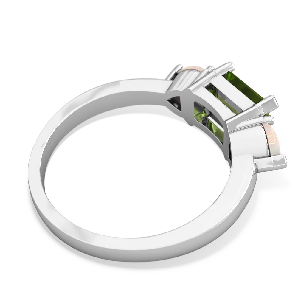 Peridot Three Stone 14K White Gold ring R5235