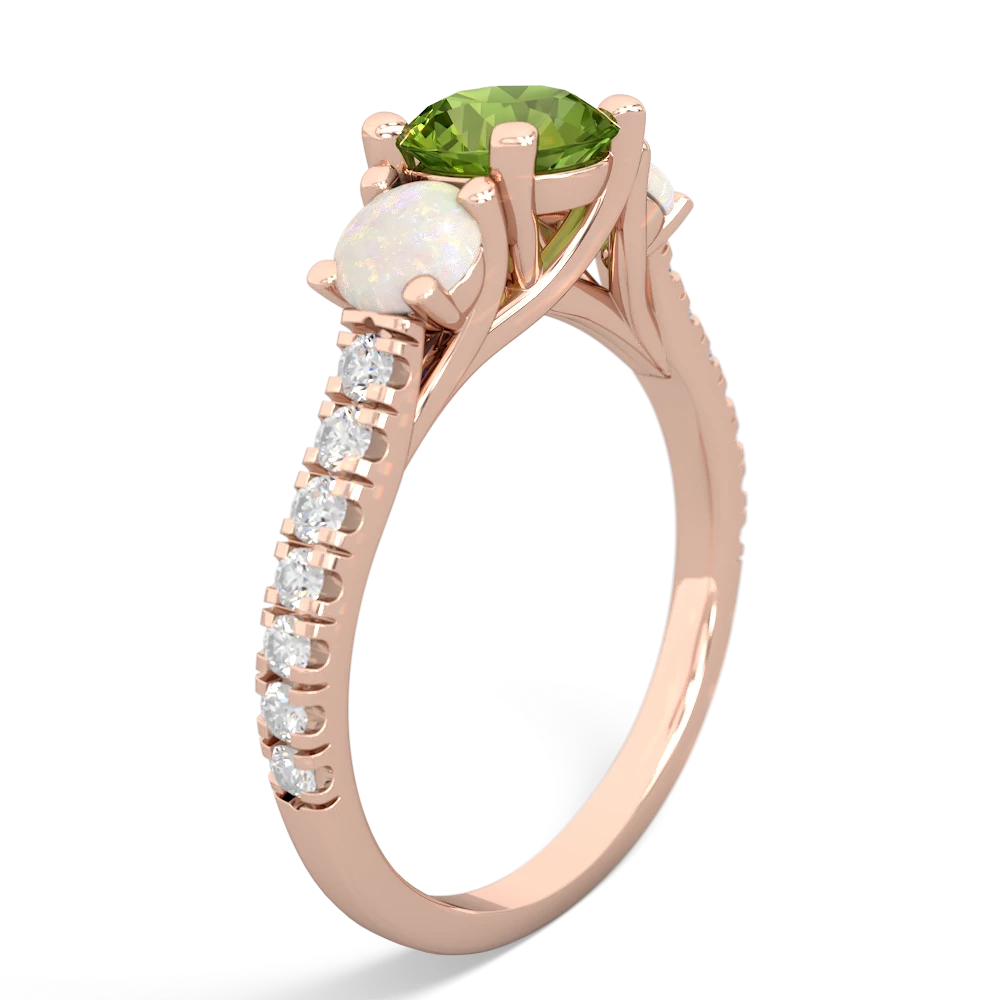 Peridot Pave Trellis 14K Rose Gold ring R5500