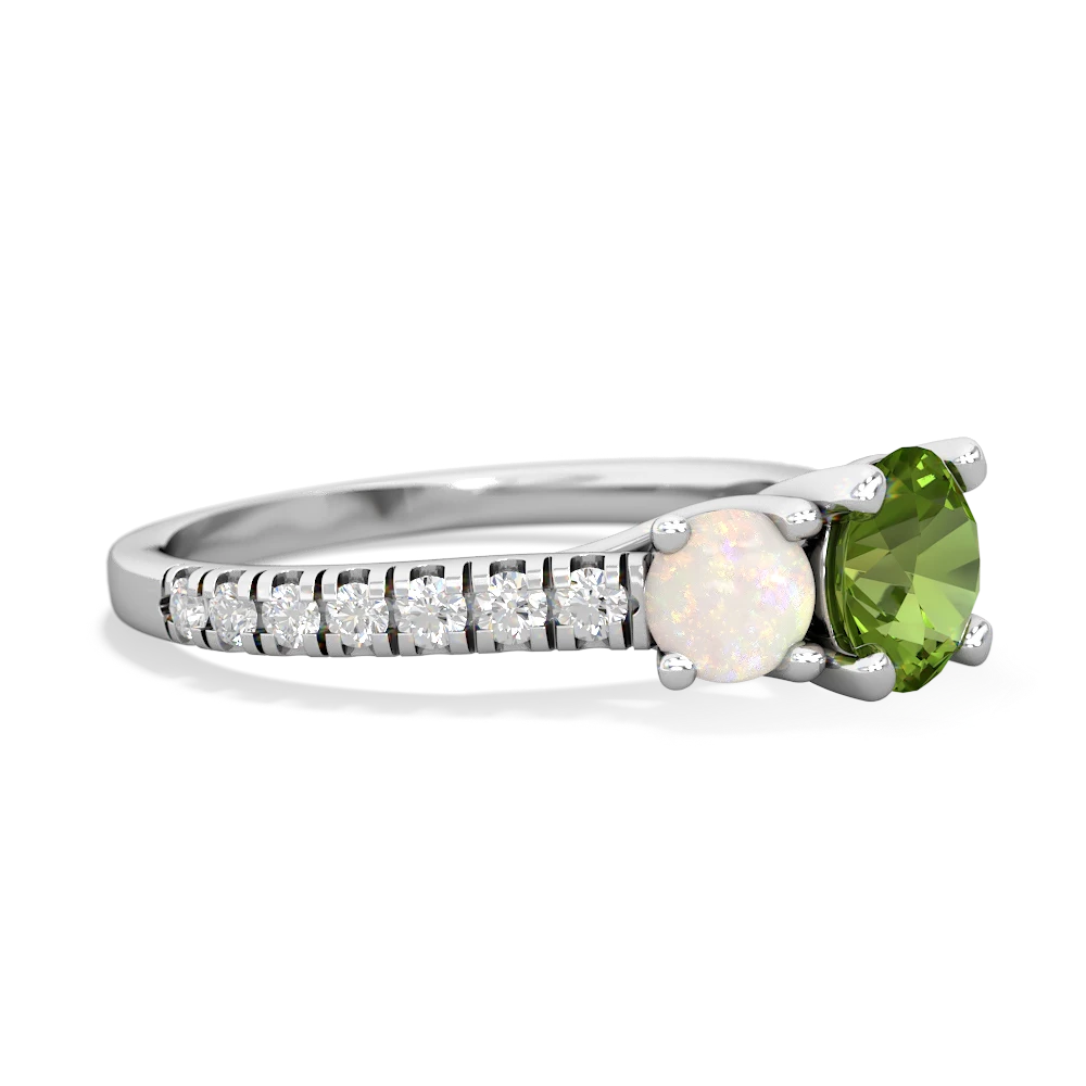 Peridot Pave Trellis 14K White Gold ring R5500