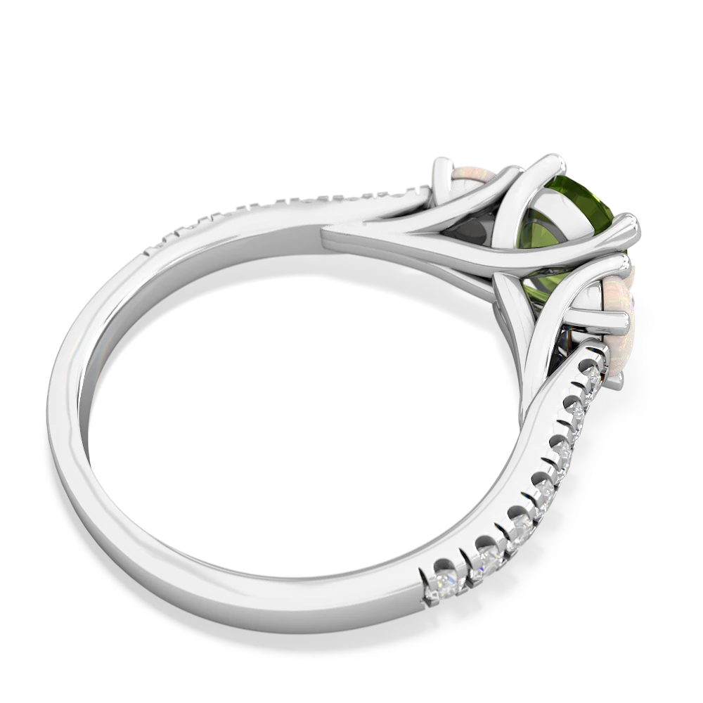 Peridot Pave Trellis 14K White Gold ring R5500