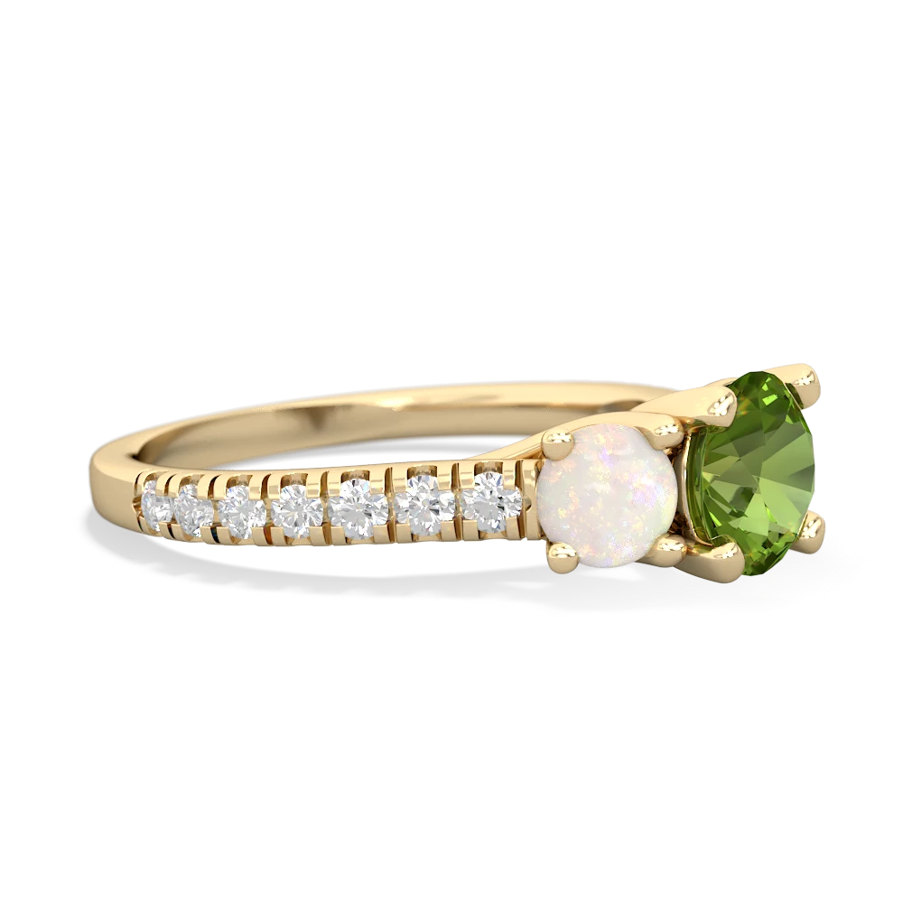 Peridot Pave Trellis 14K Yellow Gold ring R5500