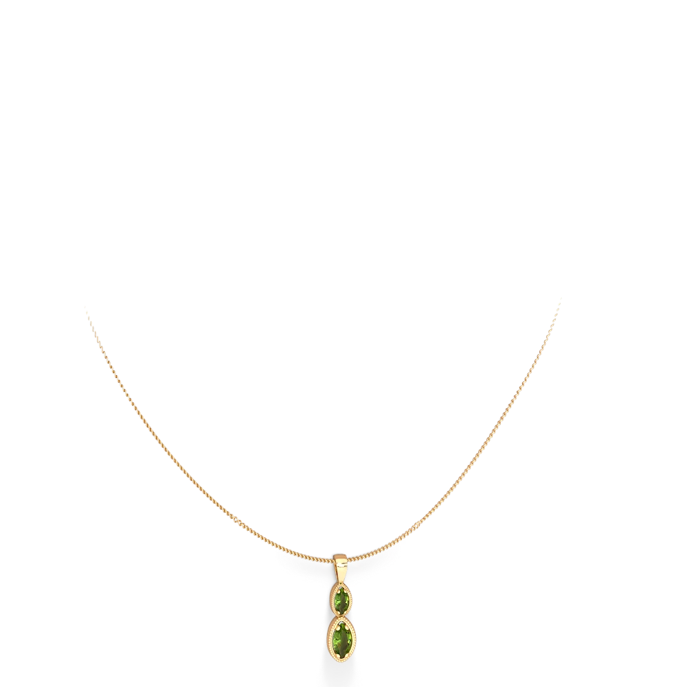 Art Nouveau 14K Yellow Gold Peridot and Seed Pearl Pendant - Attos Antique  & Estate Jewelry