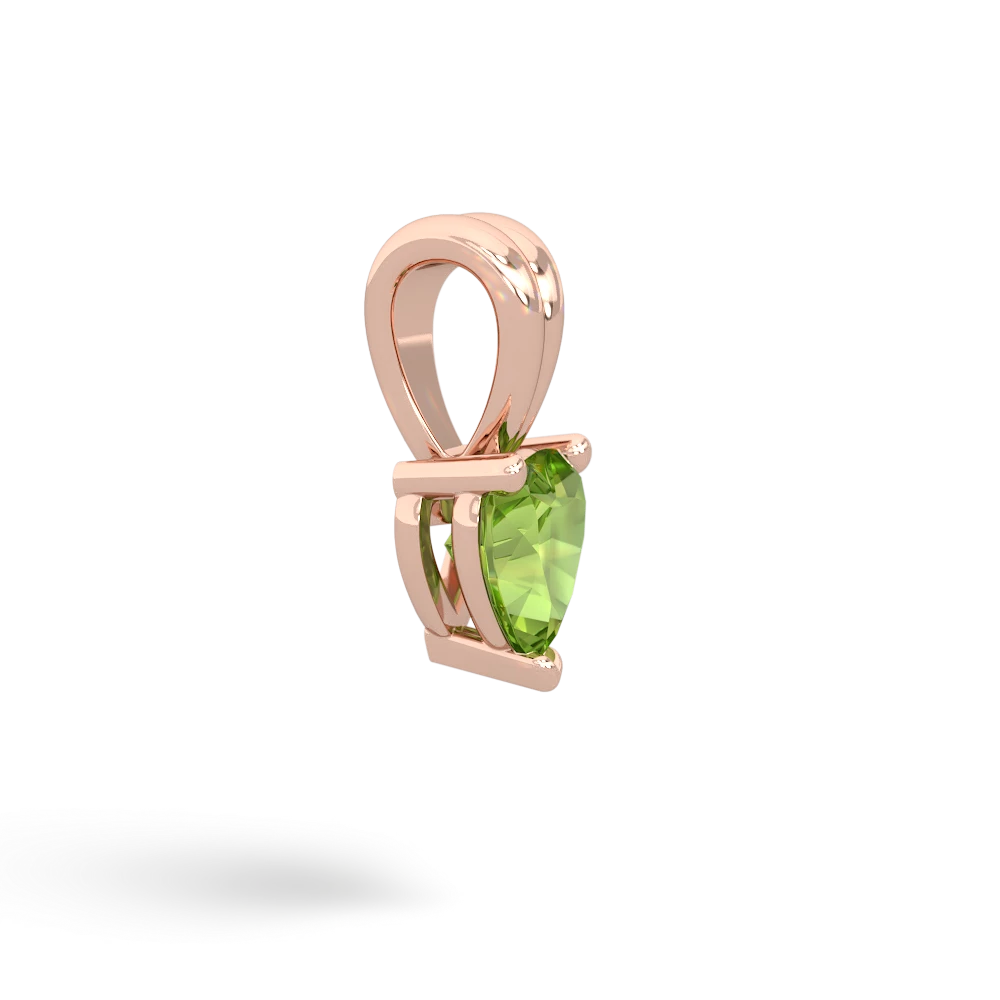 Peridot 5Mm Heart Solitaire 14K Rose Gold pendant P1861