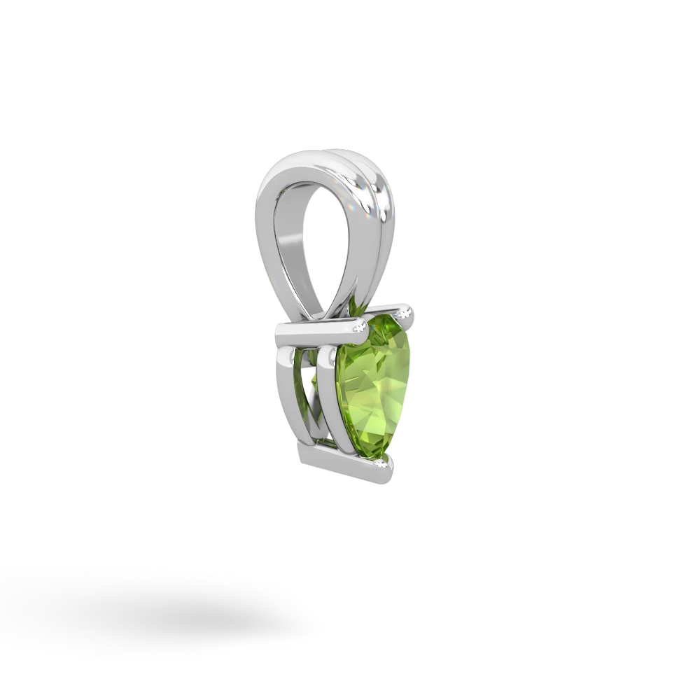 Peridot 5Mm Heart Solitaire 14K White Gold pendant P1861