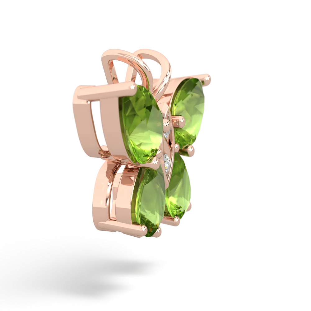 Peridot Butterfly 14K Rose Gold pendant P2215