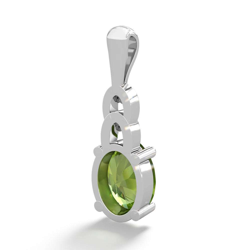 Peridot Links 14K White Gold pendant P4032