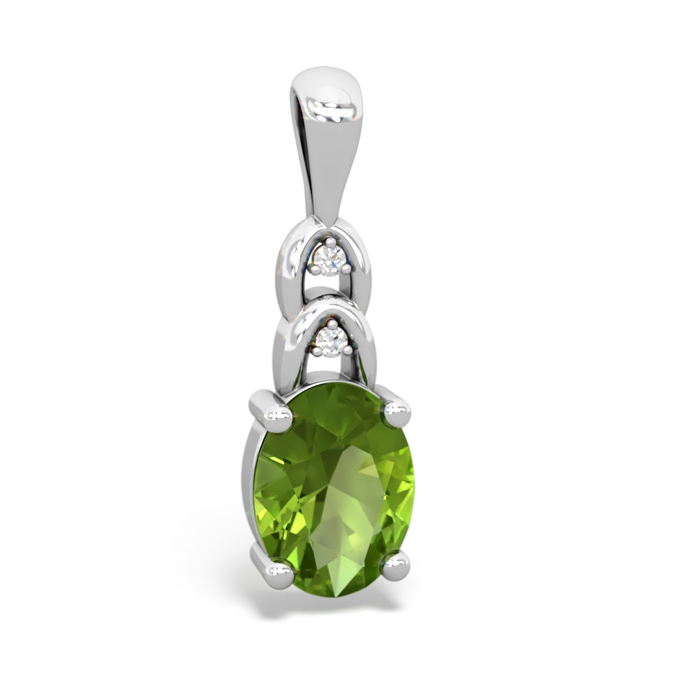 Peridot Links 14K White Gold pendant P4032