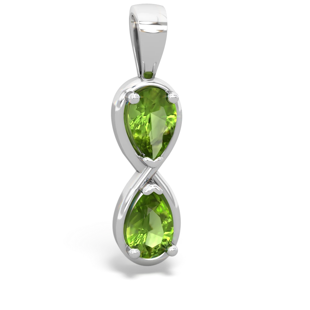 Peridot Infinity 14K White Gold pendant P5050