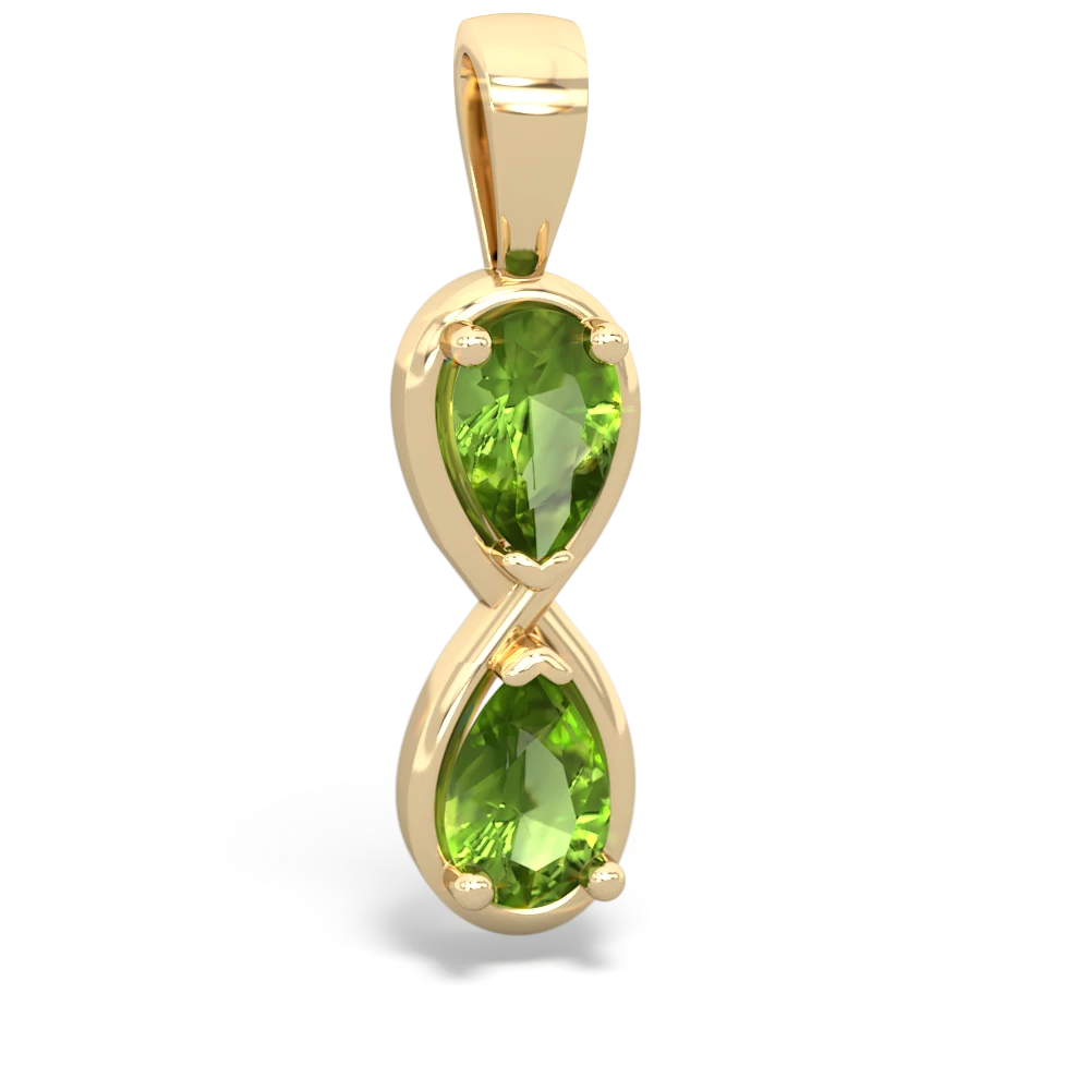 Peridot Infinity 14K Yellow Gold pendant P5050