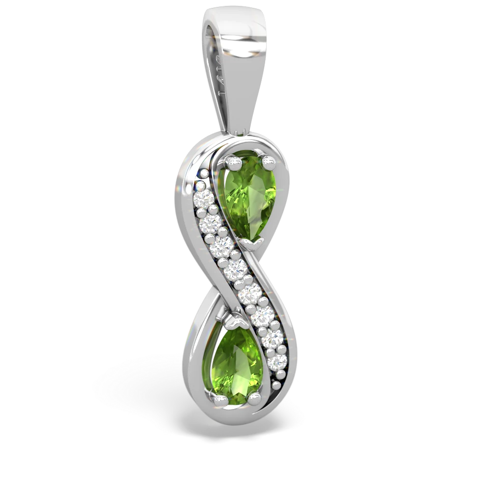 10K White Gold Peridot & 0.03CTW Diamond Pendant | Charm Diamond Centres