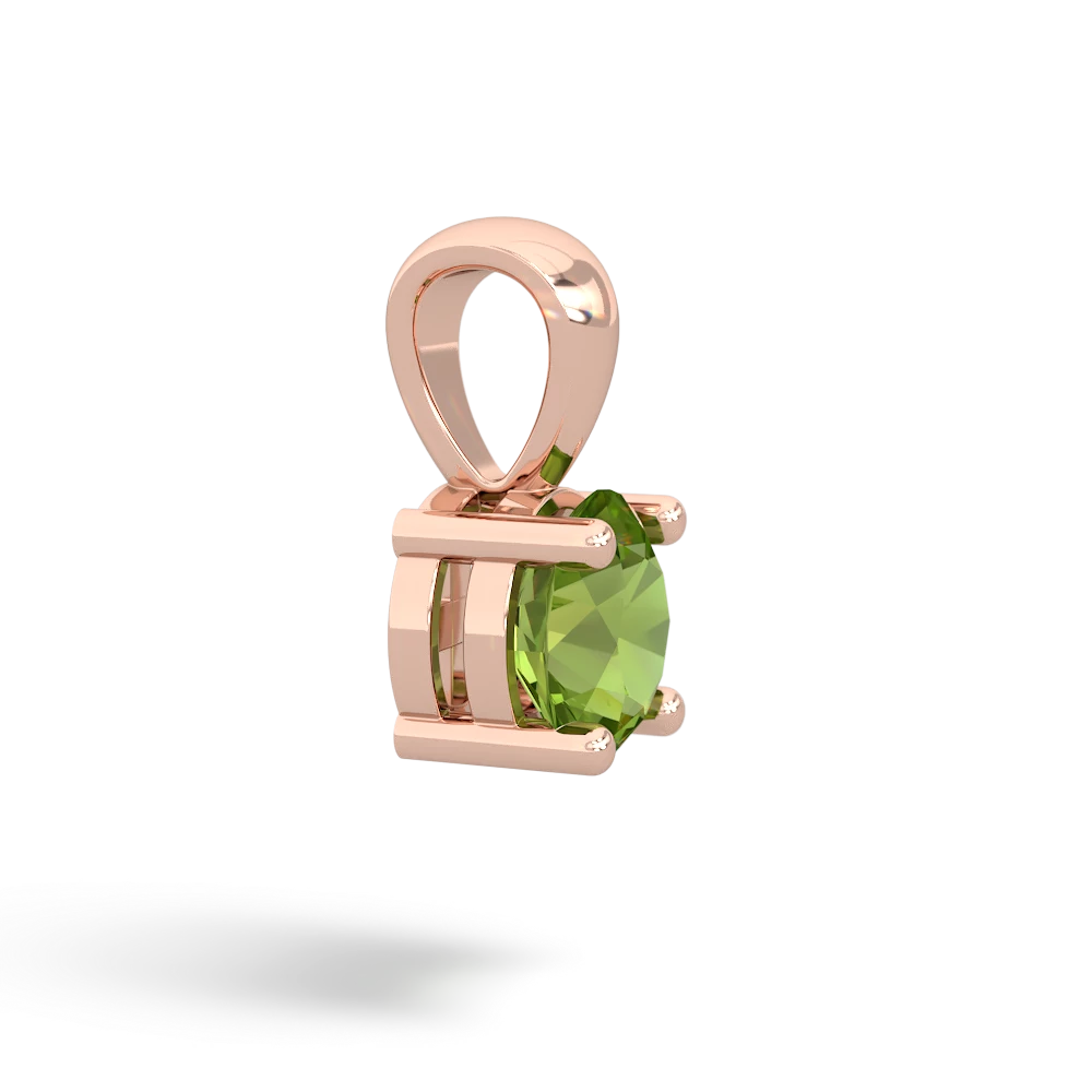 Peridot 6Mm Round Solitaire 14K Rose Gold pendant P1786