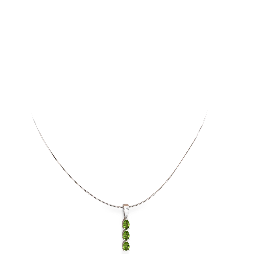 Peridot Dew Drops 14K White Gold pendant P2251