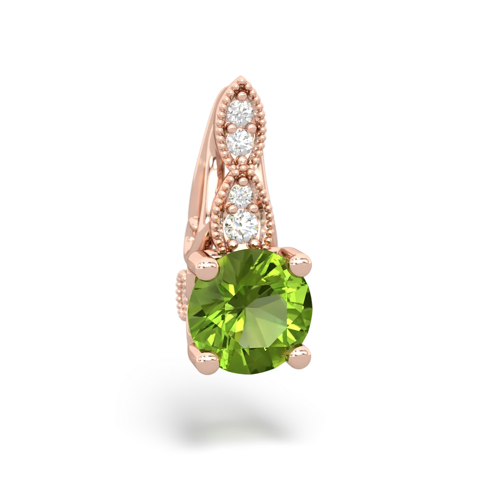 Peridot Antique Elegance 14K Rose Gold pendant P3100