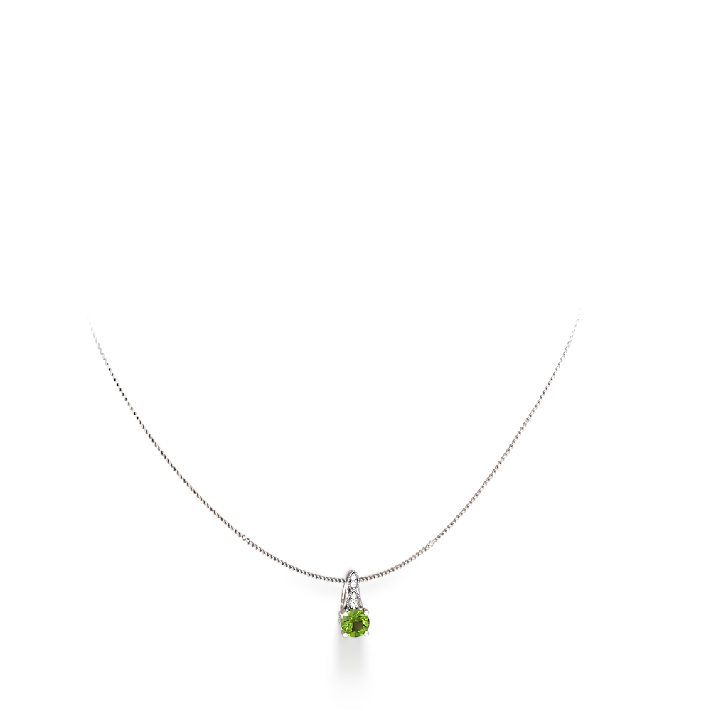 Peridot Antique Elegance 14K White Gold pendant P3100