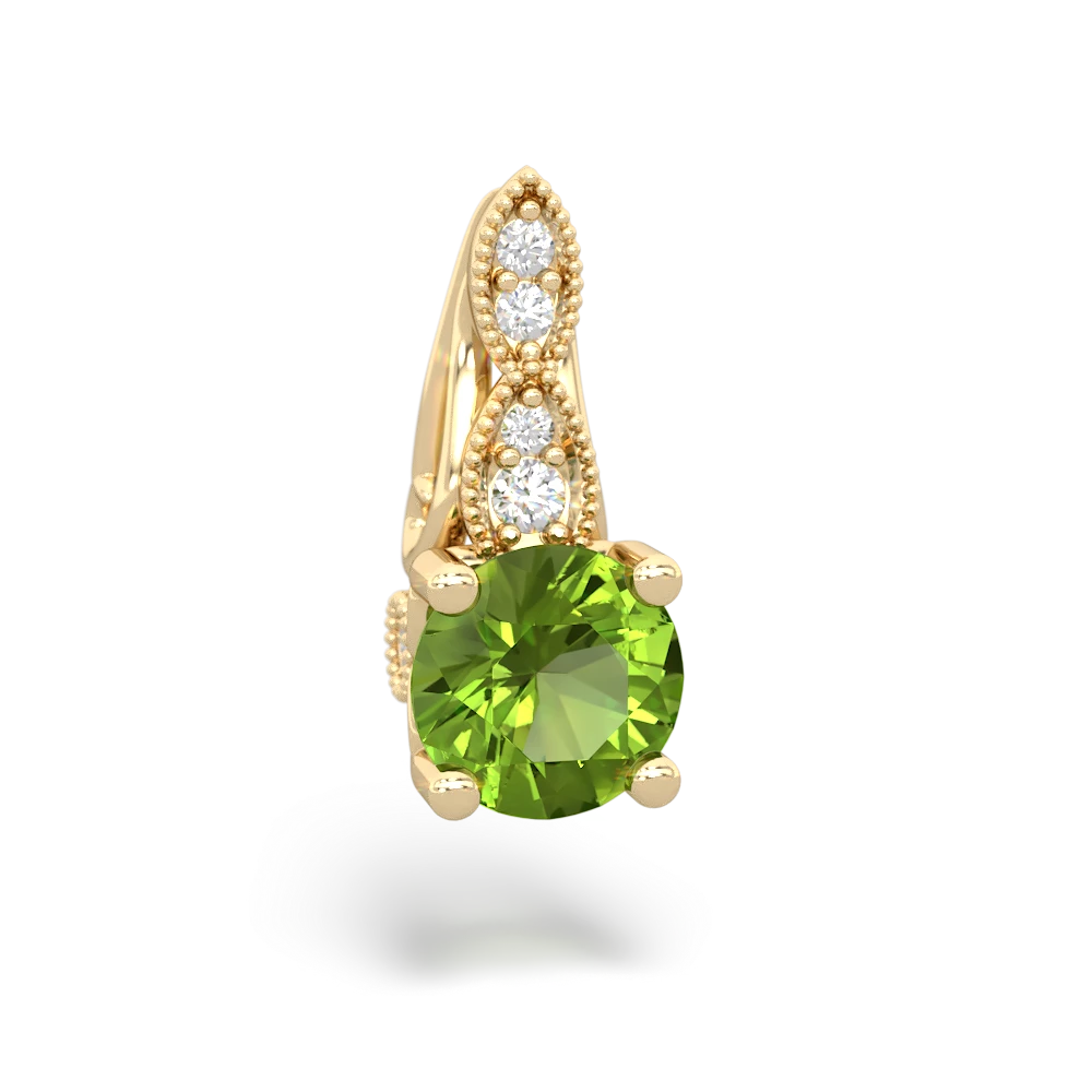 Peridot Antique Elegance 14K Yellow Gold pendant P3100