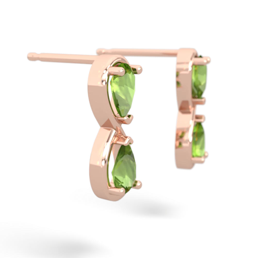 Peridot Infinity 14K Rose Gold earrings E5050