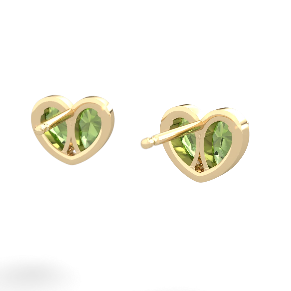 Peridot 'Our Heart' 14K Yellow Gold earrings E5072