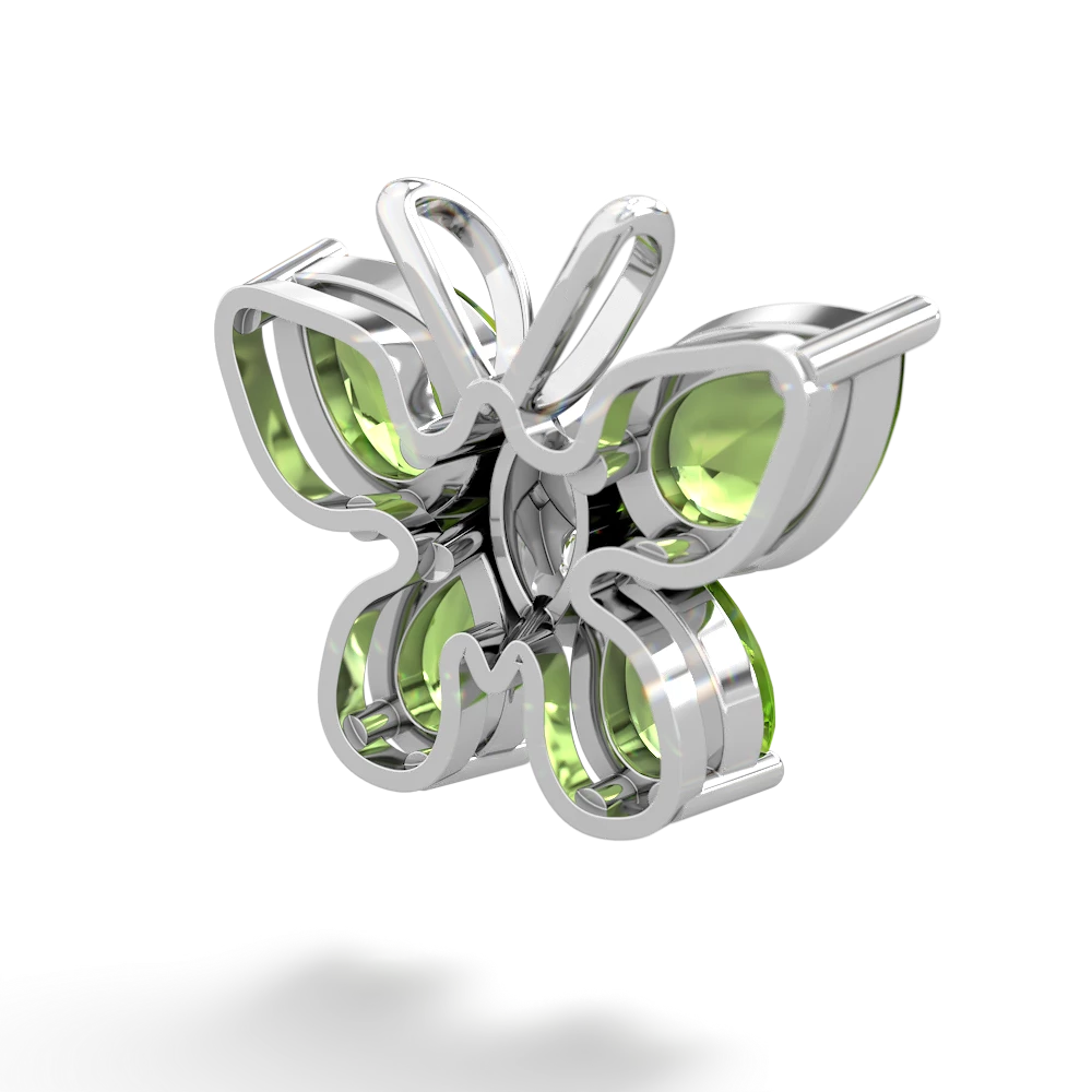 Peridot Butterfly 14K White Gold pendant P2215