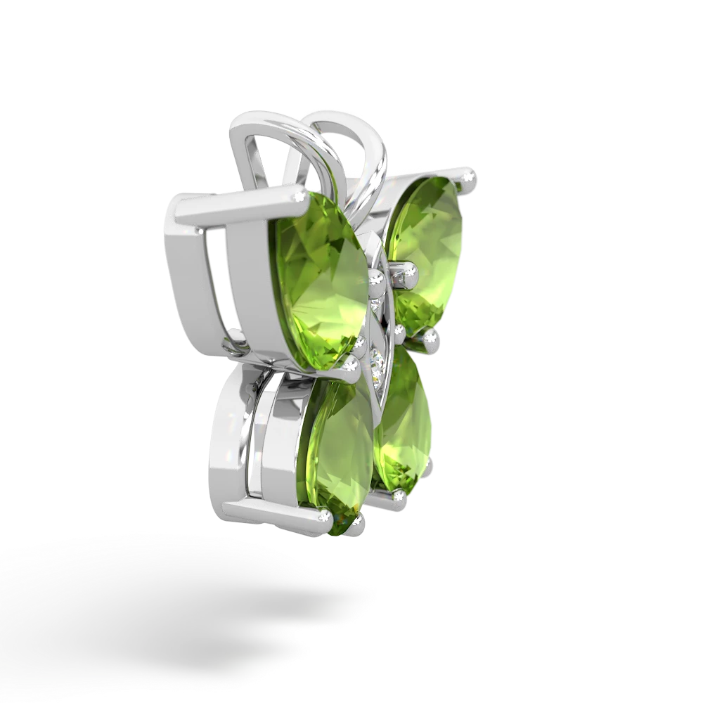 Peridot Butterfly 14K White Gold pendant P2215