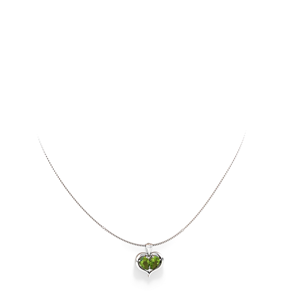 Peridot Two Become One 14K White Gold pendant P5330