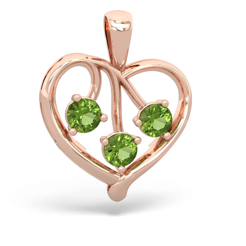 Opal Glowing Heart 14K Rose Gold pendant P2233