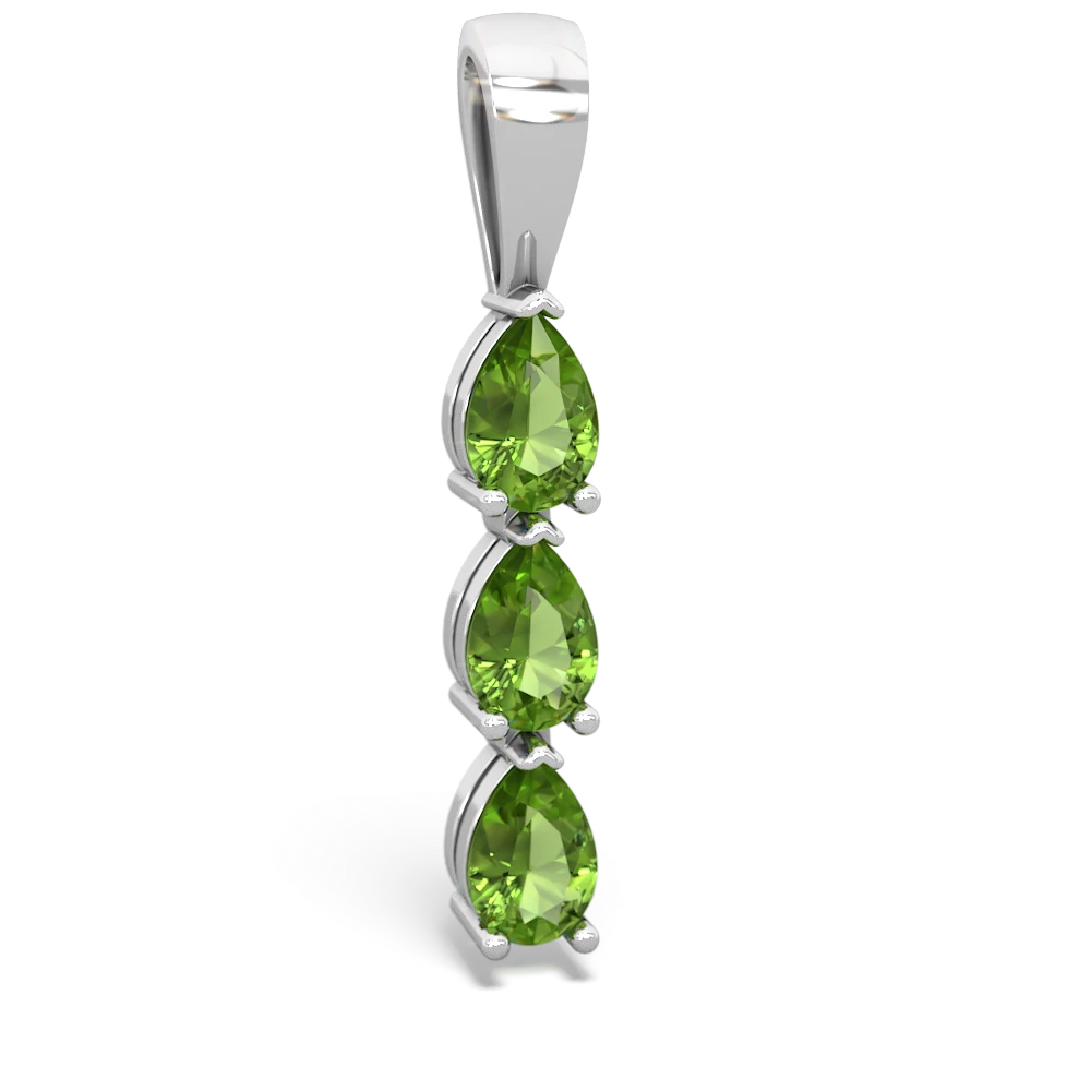 Lab Emerald Dew Drops 14K White Gold pendant P2251