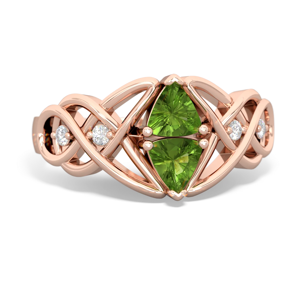 Peridot Keepsake Celtic Knot 14K Rose Gold ring R5300