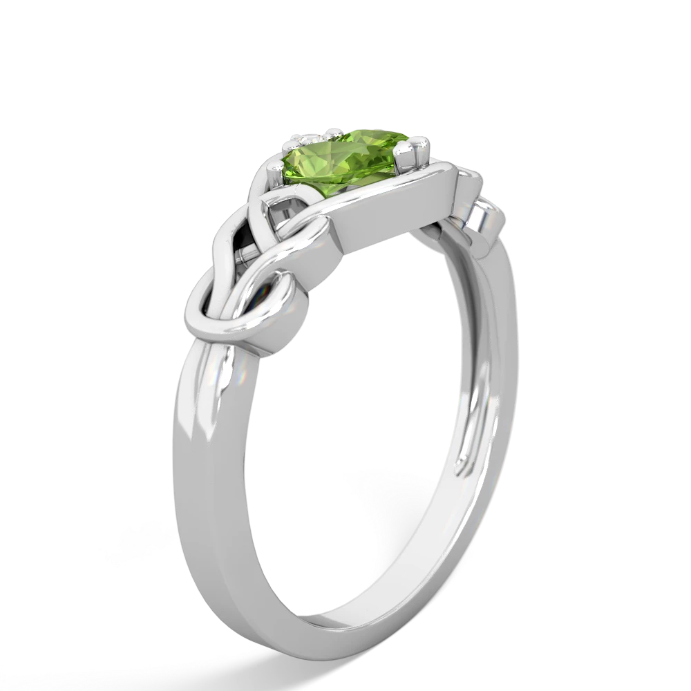 Peridot Celtic Love Knot 14K White Gold ring R5420