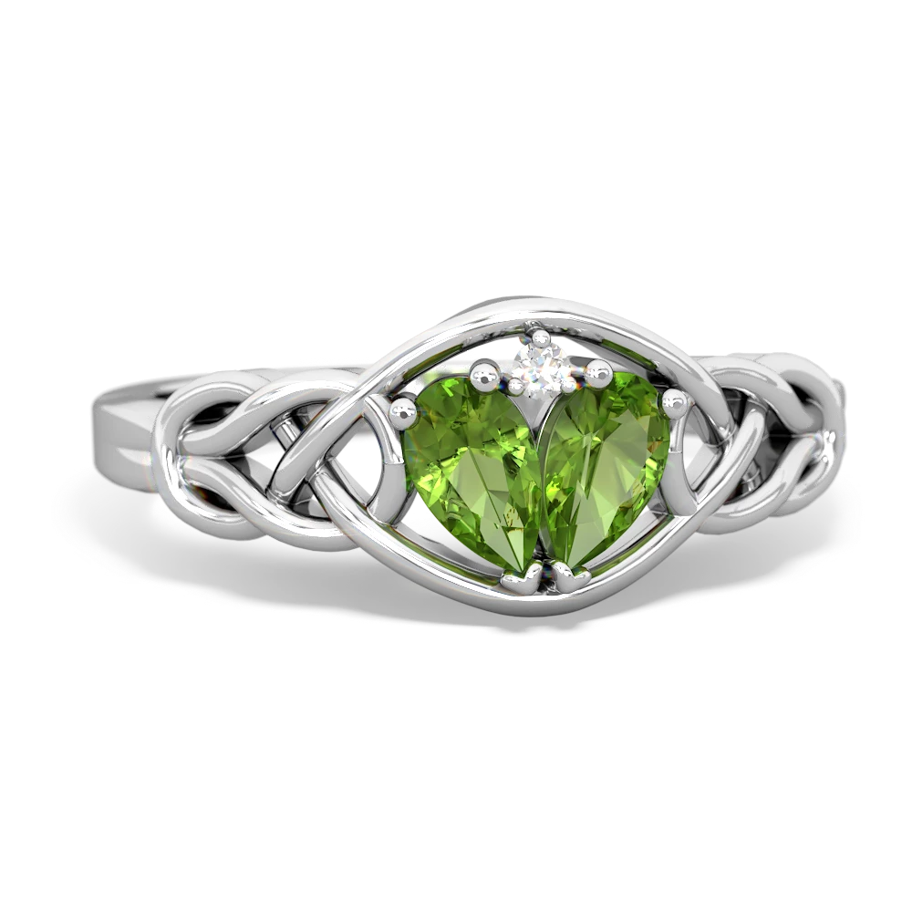 Peridot Celtic Love Knot 14K White Gold ring R5420