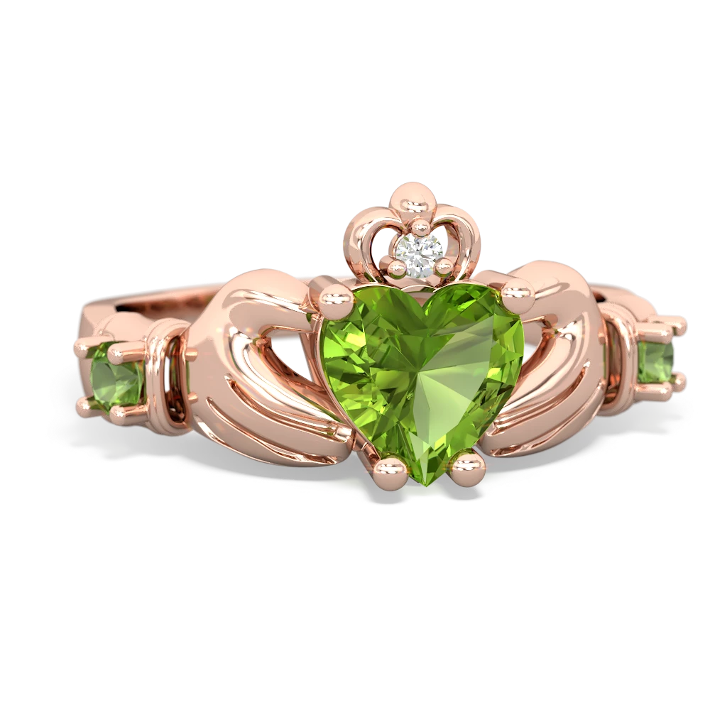 White Topaz Claddagh Keepsake 14K Rose Gold ring R5245