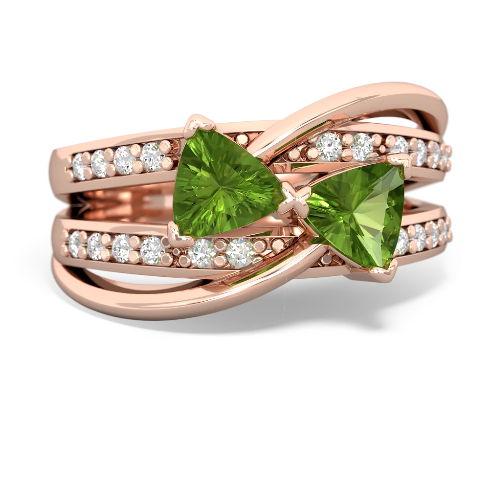 Peridot Bowtie 14K Rose Gold ring R2360