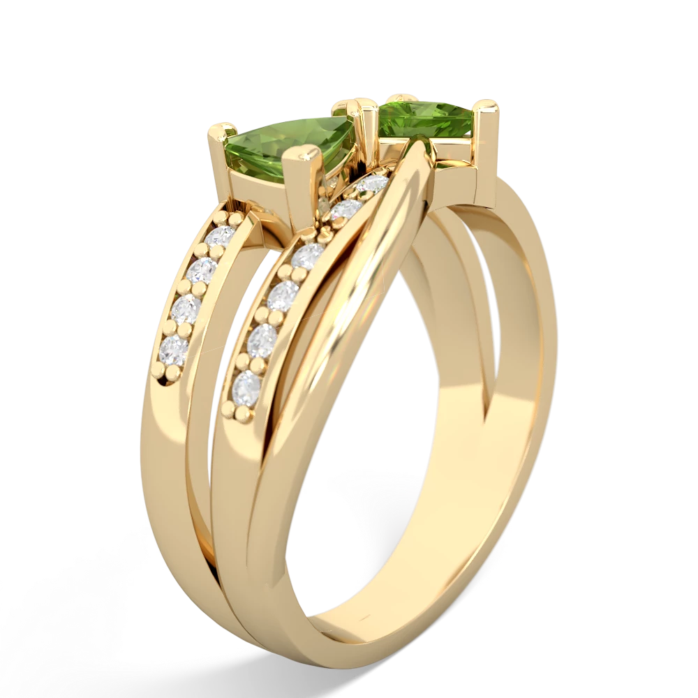 Peridot Bowtie 14K Yellow Gold ring R2360