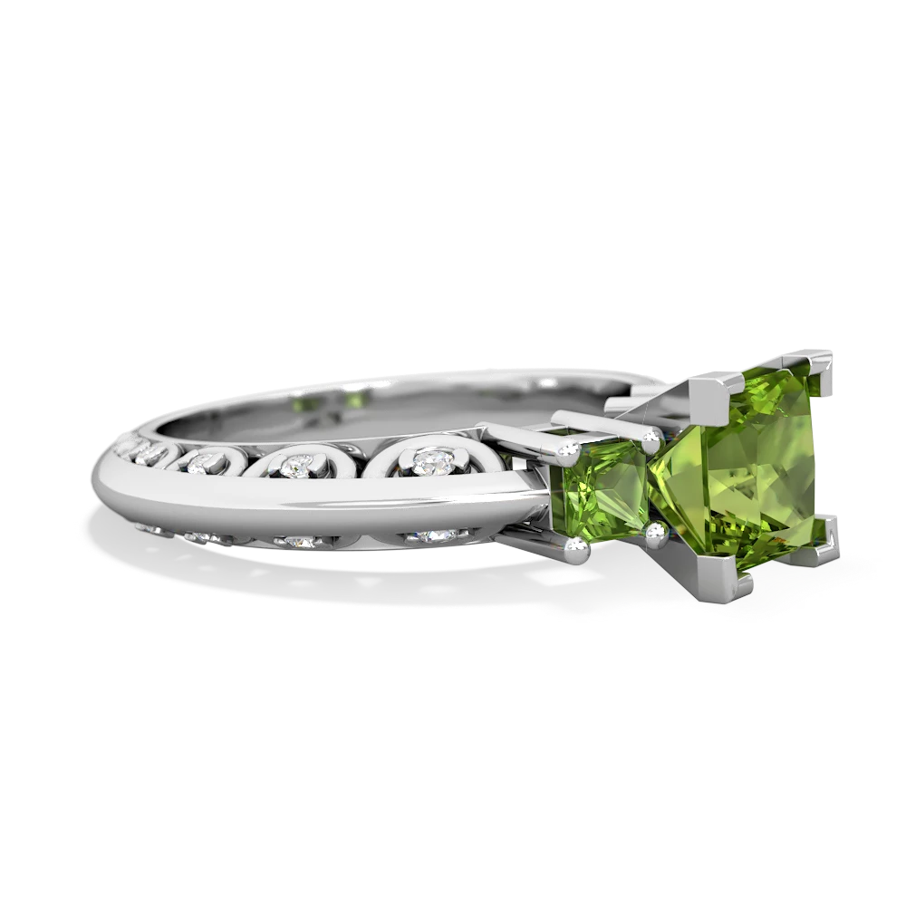 Lab Emerald Eternal Embrace Engagement 14K White Gold ring C2001