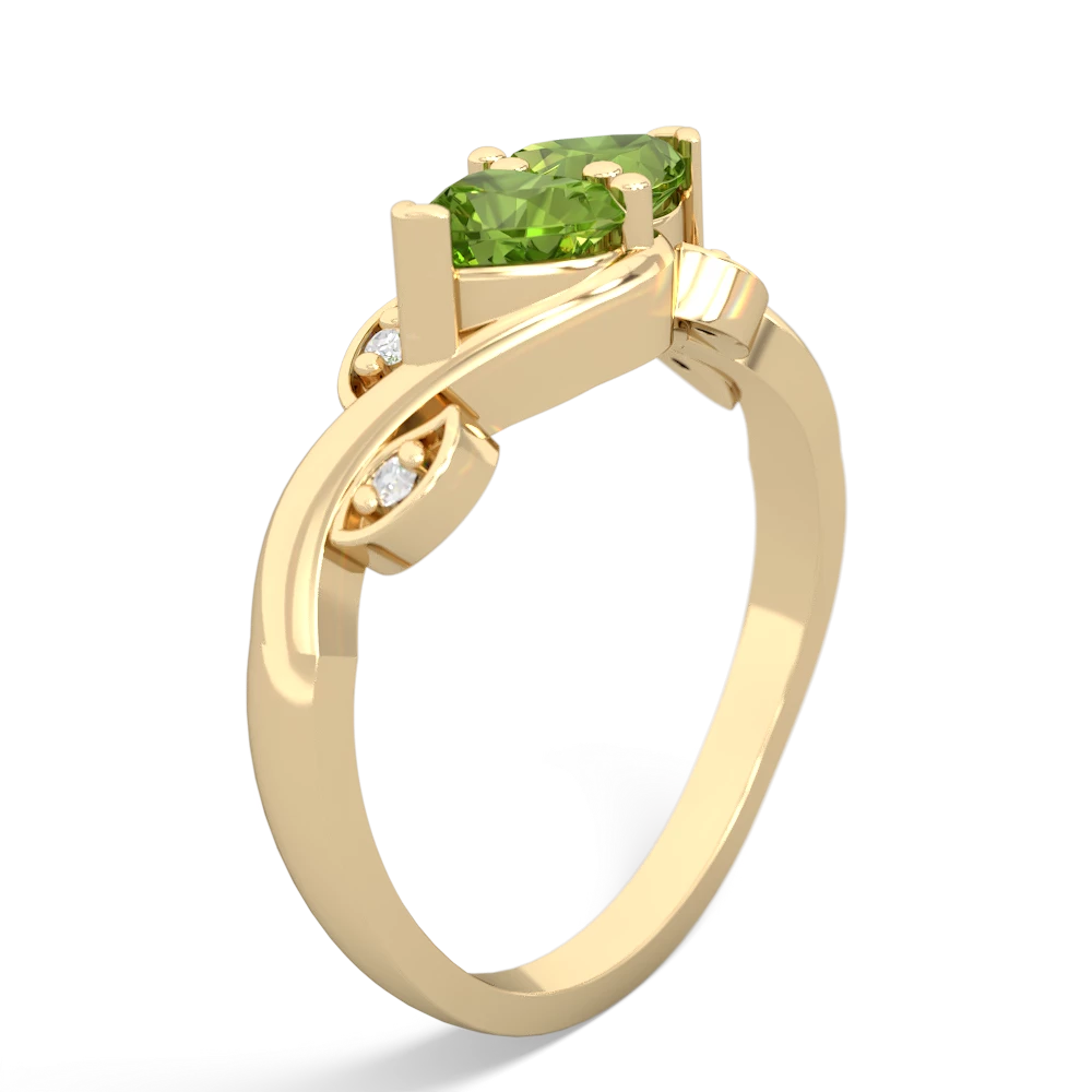 Peridot Floral Elegance 14K Yellow Gold ring R5790