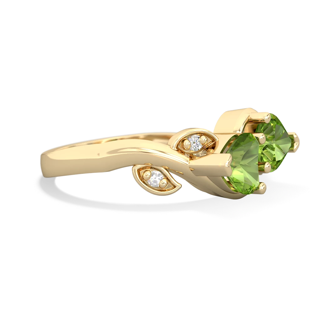 Peridot Floral Elegance 14K Yellow Gold ring R5790