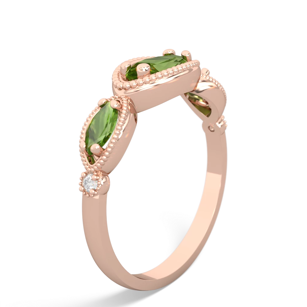 Emerald Milgrain Marquise 14K Rose Gold ring R5700