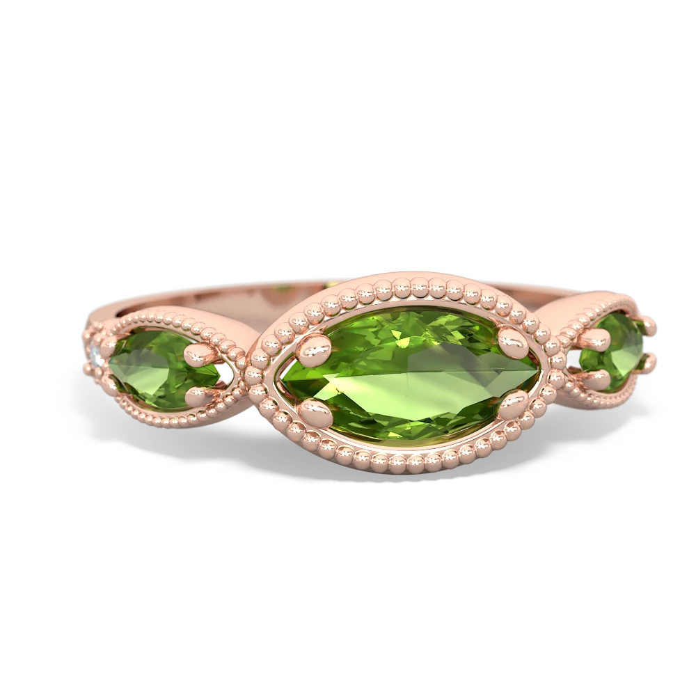 Pink Tourmaline Milgrain Marquise 14K Rose Gold ring R5700