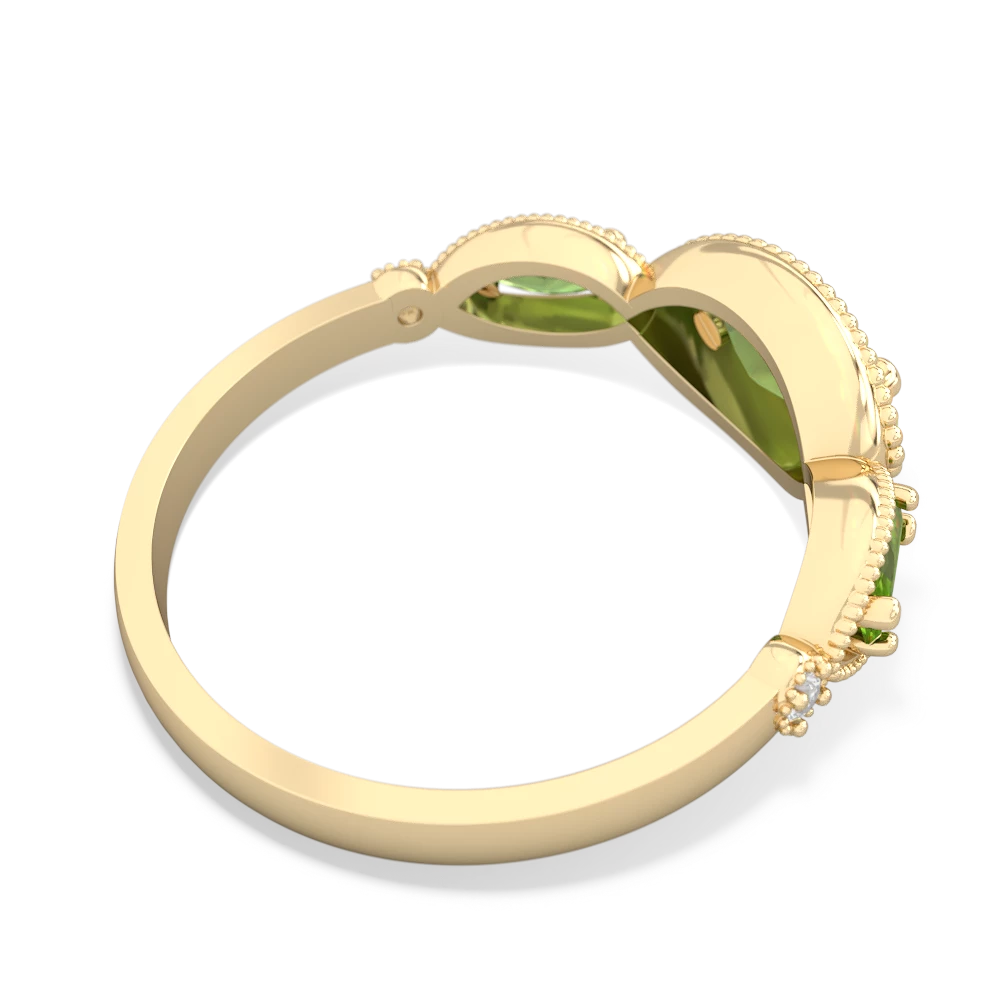 Peridot Milgrain Marquise 14K Yellow Gold ring R5700