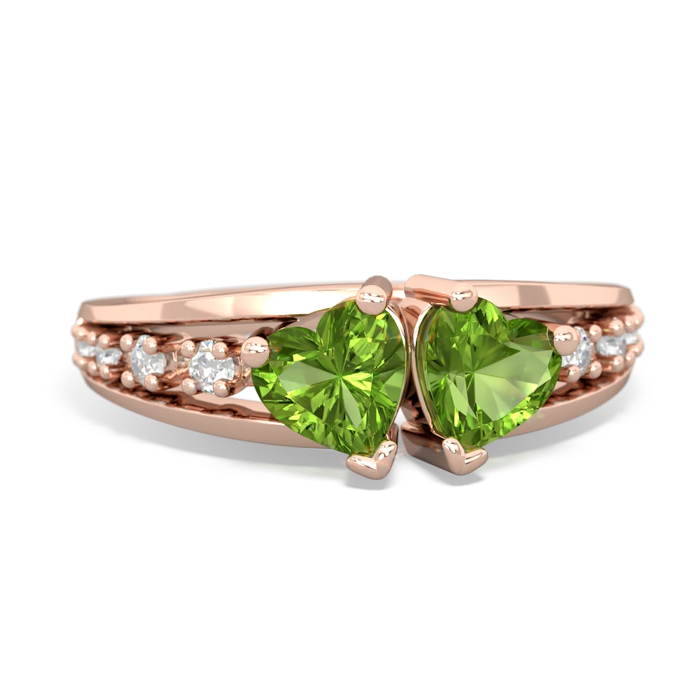 Peridot Heart To Heart 14K Rose Gold ring R3342