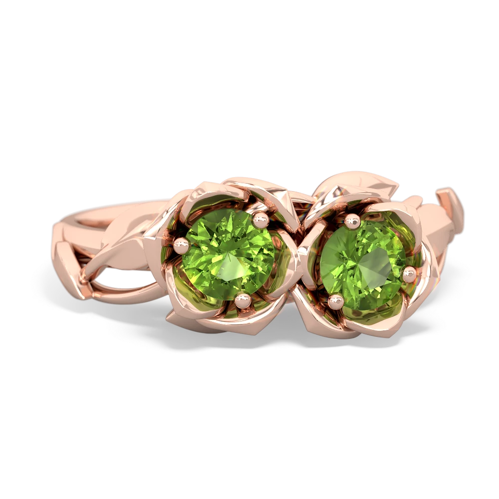 Peridot Rose Garden 14K Rose Gold ring R5510