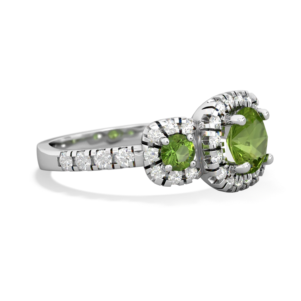 Peridot Regal Halo 14K White Gold ring R5350